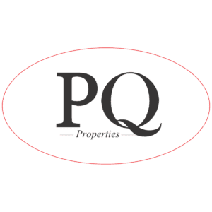 A white oval with the word pq written in black.