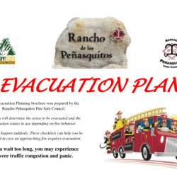 A fire truck is shown with the words rancho de los persauguritos and an image of a rock.