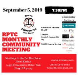 A poster for the rpc monthly community meeting.