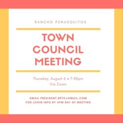 A town council meeting is happening on thursday, august 8.
