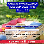 A poster for the cornhole tournament.