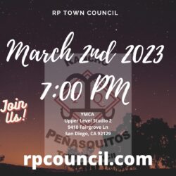 A poster for the march 2 nd town council meeting.
