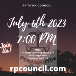 A poster for the july 6 th town council meeting.